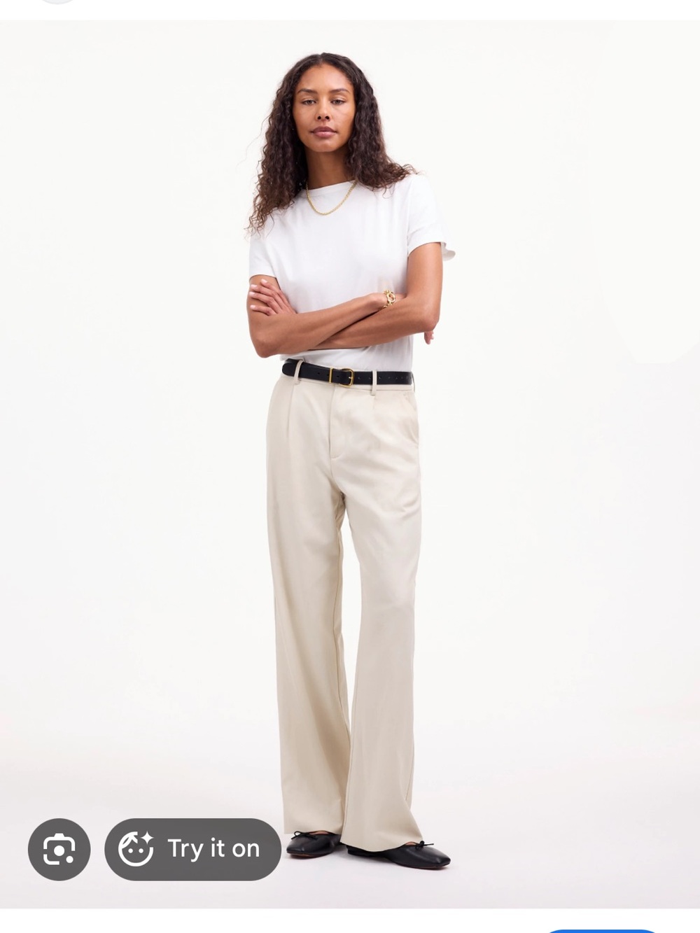 Madewell Wide Leg Pants in Cream